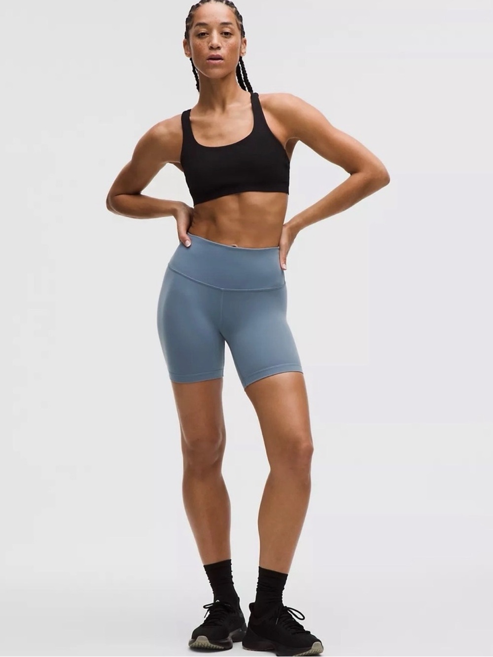 NWT Lululemon Steel Blue Wunder Train HR 6” Shorts size 4